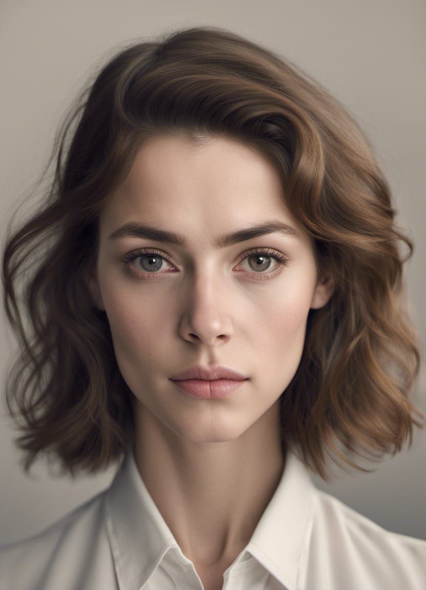 Portrait of a Young Woman with Black Hair