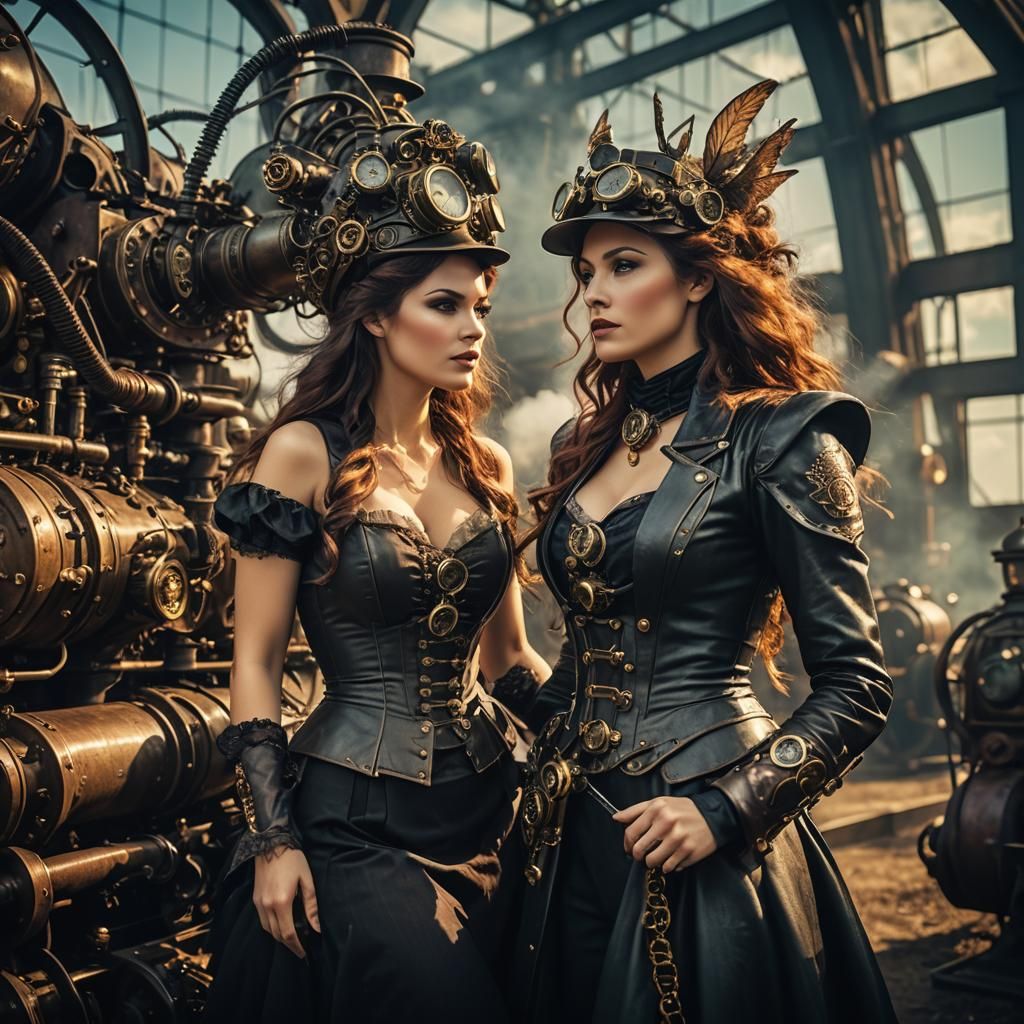 Steampunk Fairy Woman in Cinematic Lighting