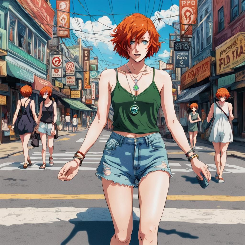 Psychedelic Anime: Redhead Hypnotized to Walk Barefoot
