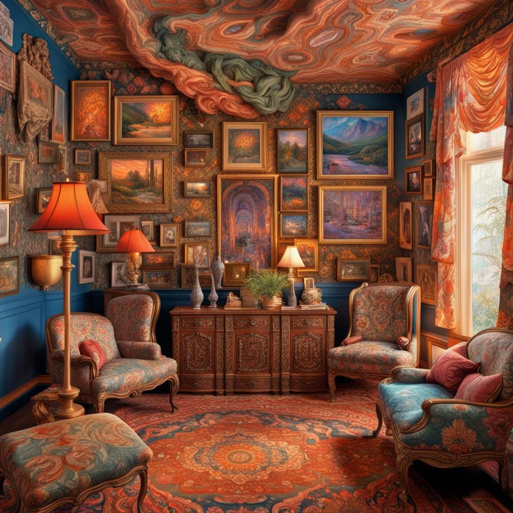 Maximalist Home Interior Decor: Digital Matte Painting