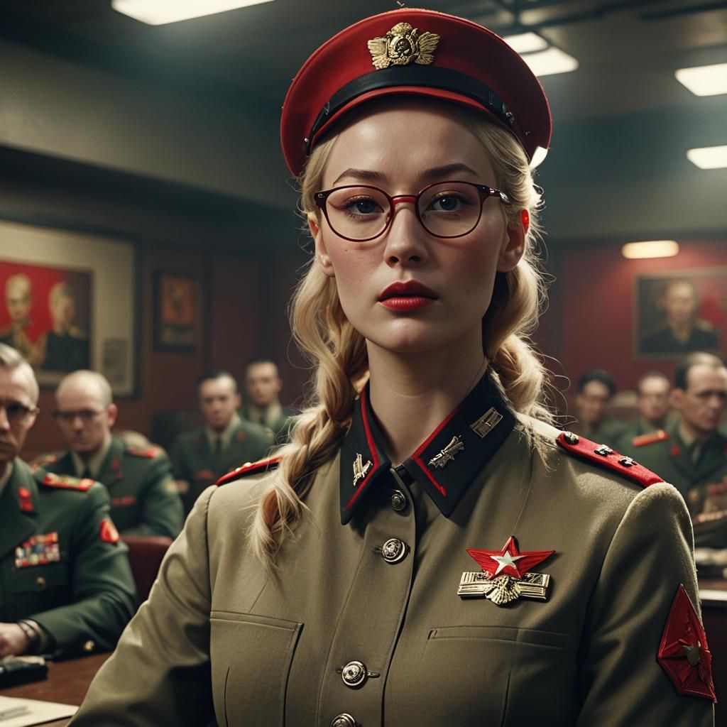 Iggy Azalea as Confident Army Commander in War Room