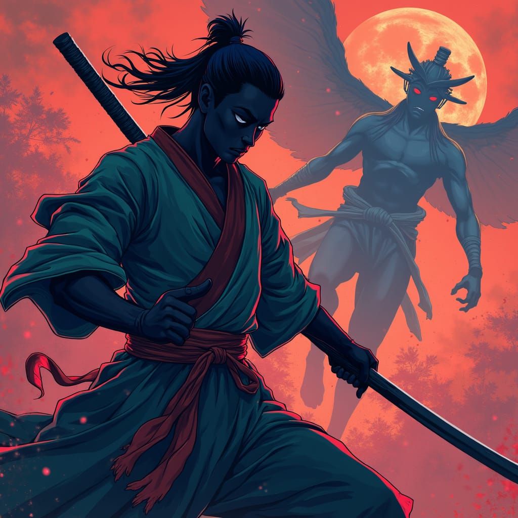 Ninja Ready for Battle in Studio Trigger Style