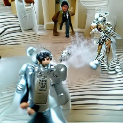 Tony Montana Confronts Cybermen in Urban Showdown