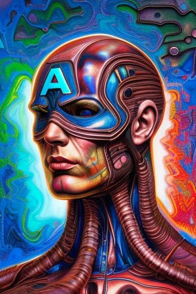 Captain America in Dynamic Metaphysical Expressionism