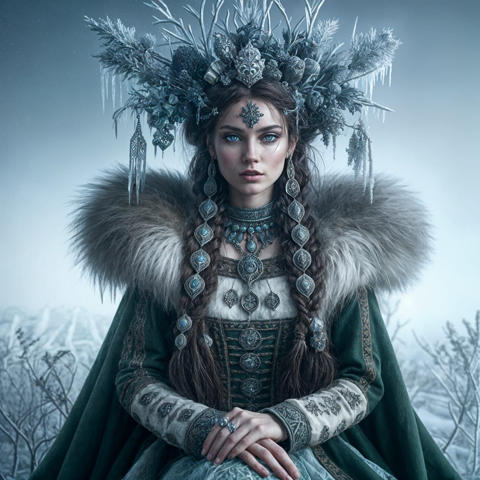 Viking Winter Goddess Rindr Digital Painting
