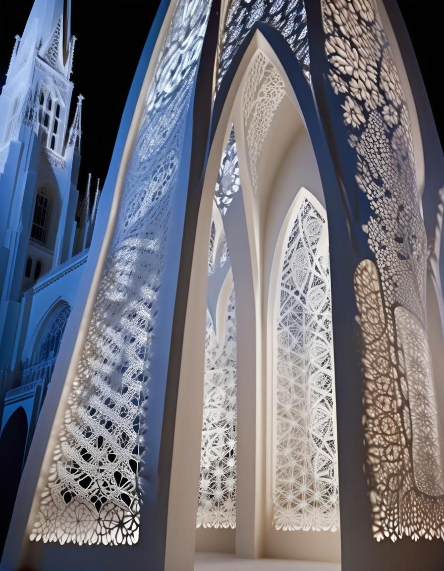 Lace Cathedral with Gypsum and Concrete Lacework