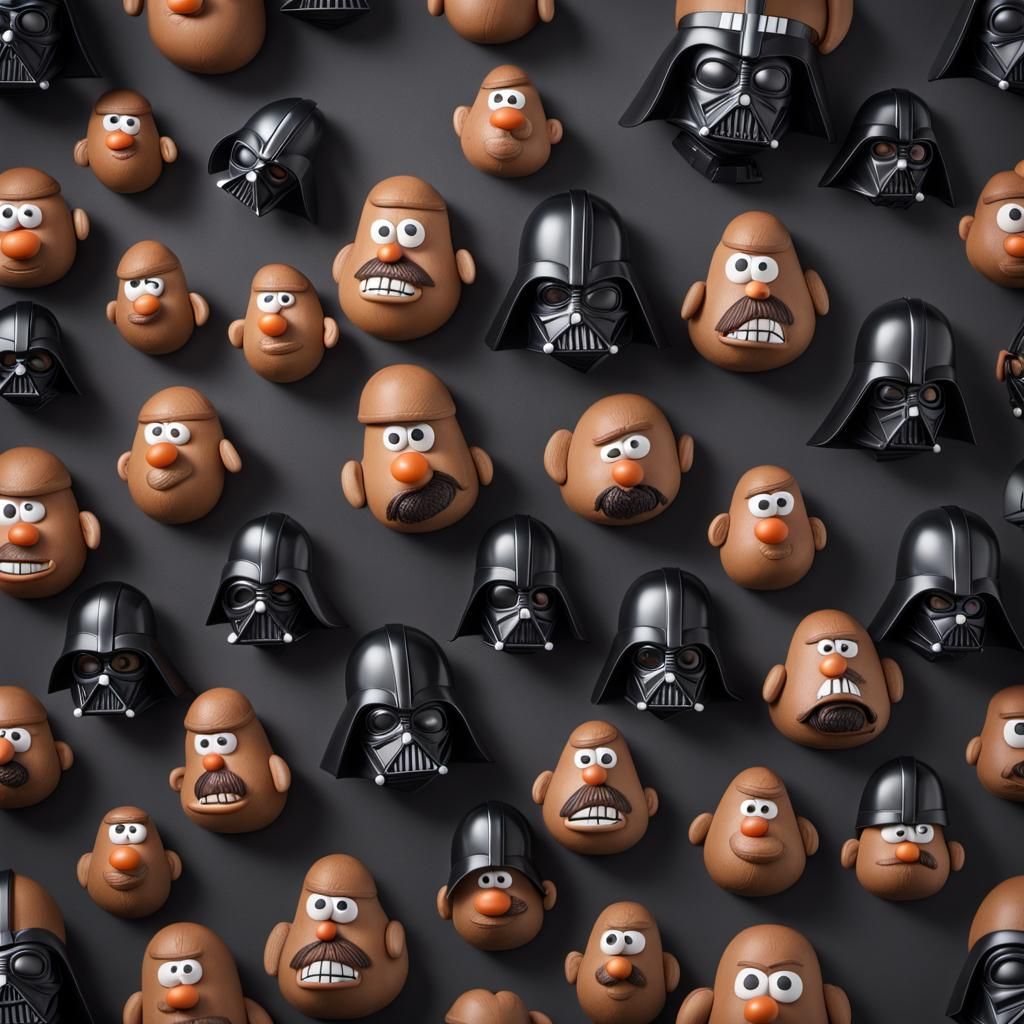Mr. Potato Head as Darth Vader in 8k