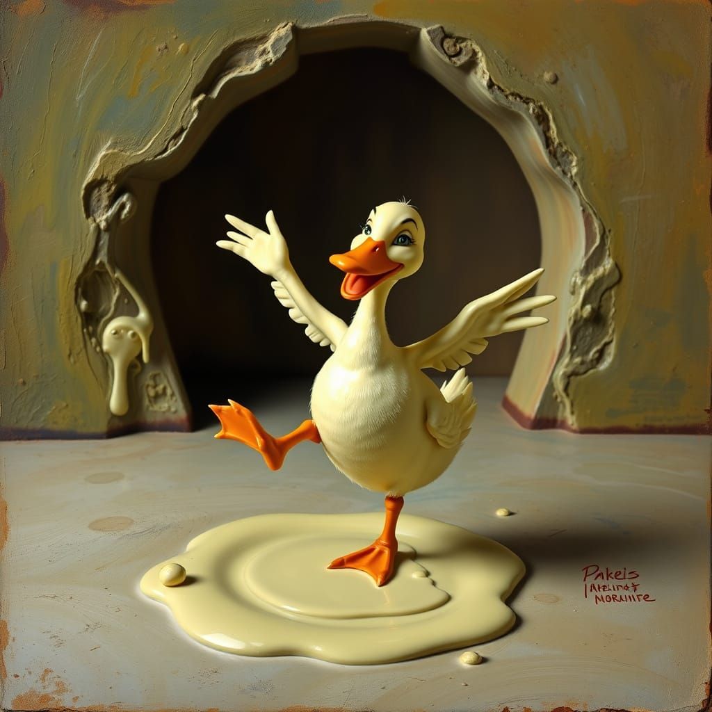 Dancing Duckling in Picasso and Aardman Style