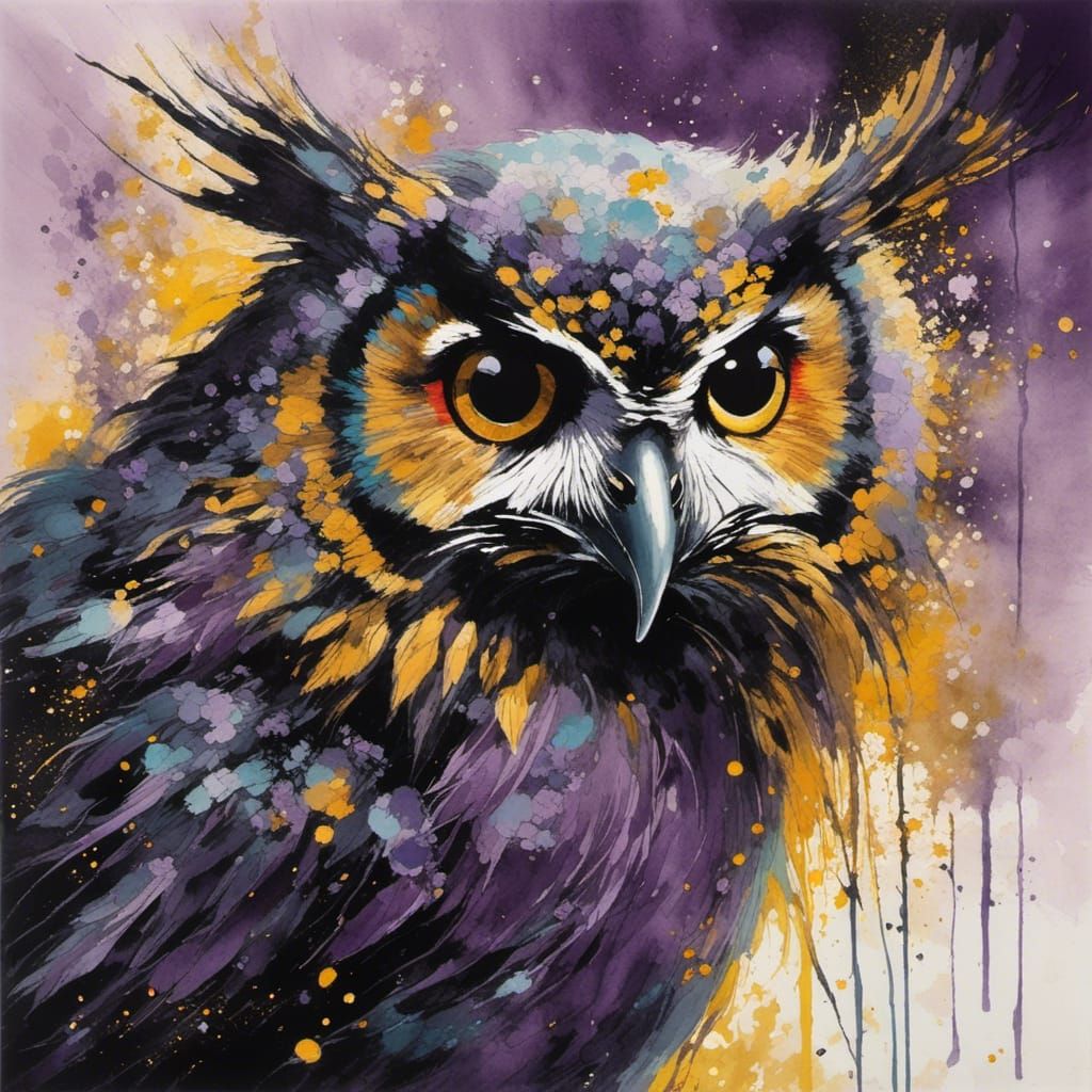 Japanese Art with Violet Hues