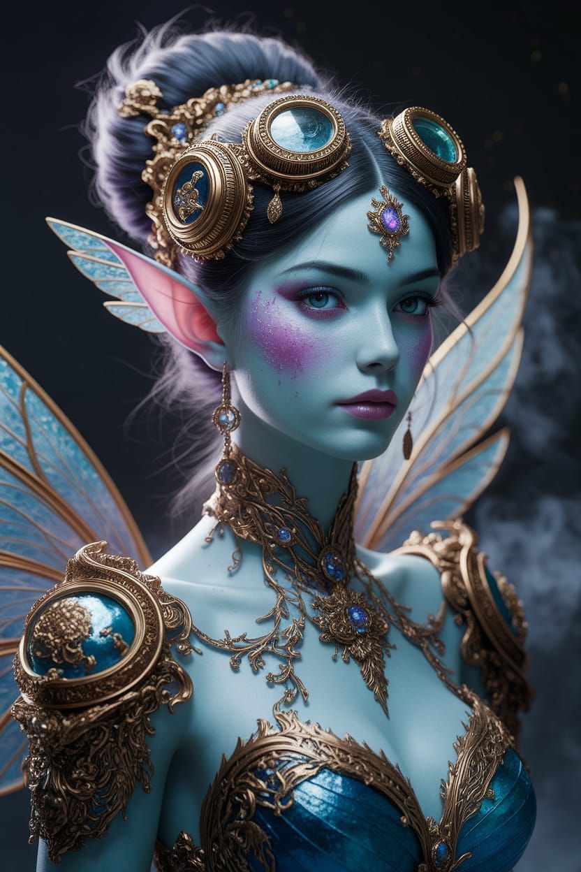Arcadian Fairy Portrait in Steampunk Fantasy Style
