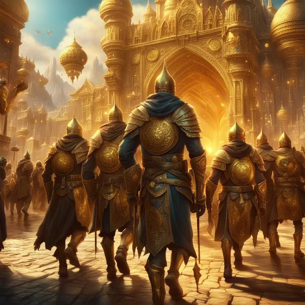 Golden City: An Epic Fantasy Quest Scene