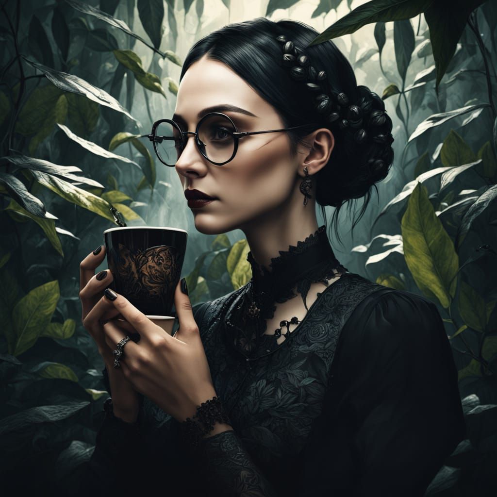 Enigmatic Victorian Gothic Portrait of a Young Woman Among C...