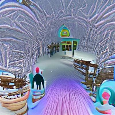 First-Person View of Snowdin Town Entrance