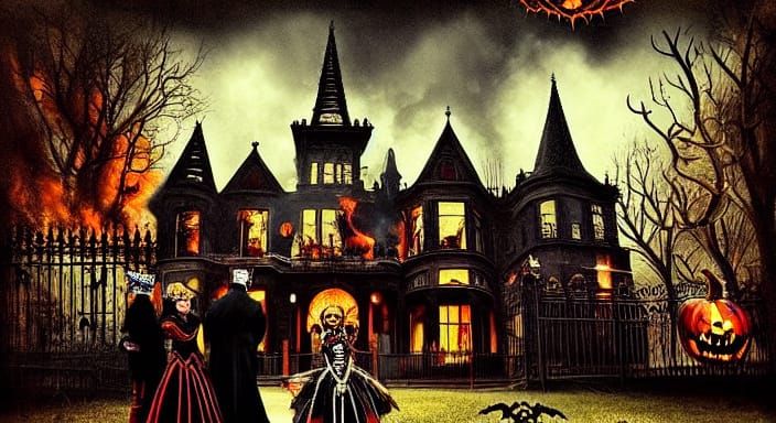 Victorian Elite Trick-or-Treating in a Hellish Halloween Lan...