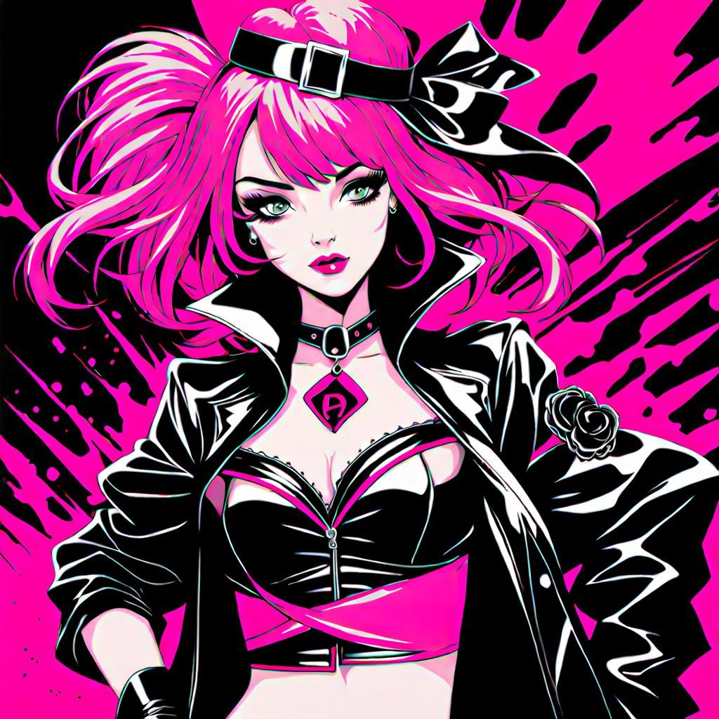 Poison Girl: Pink and Deadly Digital Portrait
