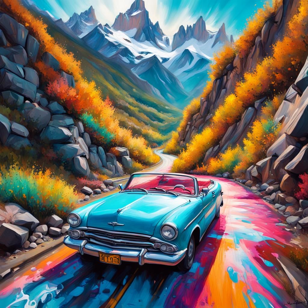 Patagonia Road Trip in Graffiti Art Style