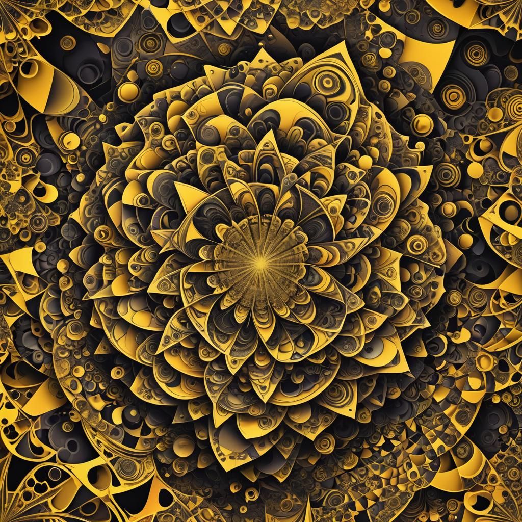 Abstract Fractal Art: Yellow Stage Emerges