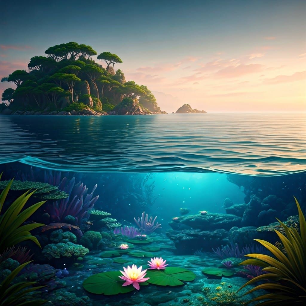 Magical Sea at Dusk: Fantasy Concept Art