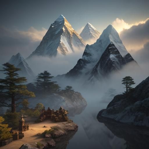 Epic 3D Fantasy: Mount Everest Iris Arch