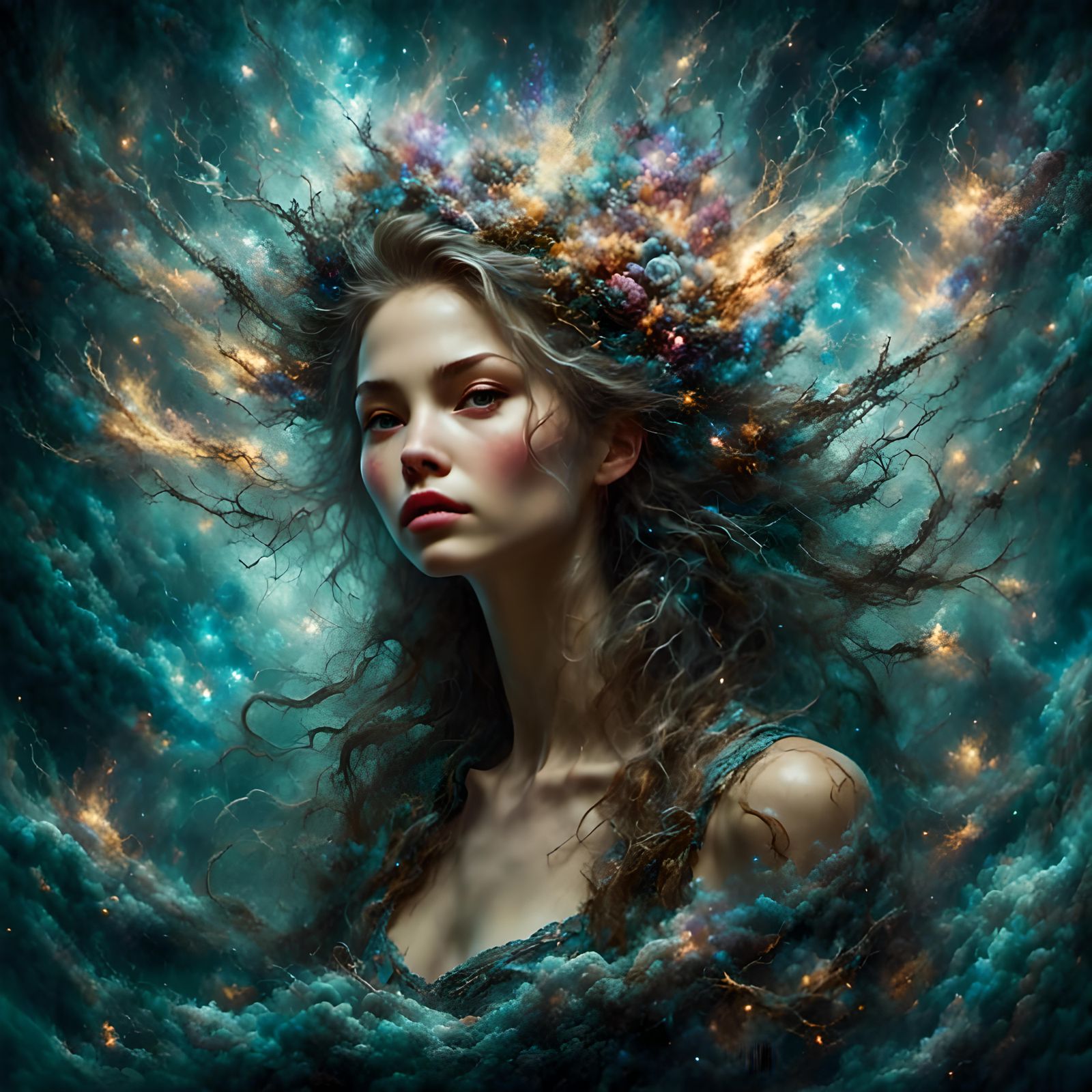 Surreal Ocean and Nature Landscape with Exotic Movement