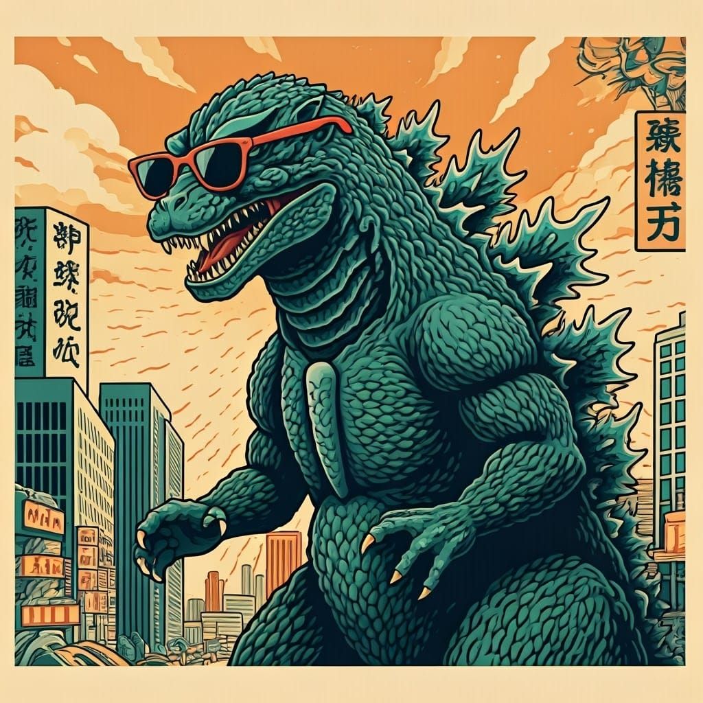 Godzilla in Sunglasses: Ukiyo-e Tattoo Art