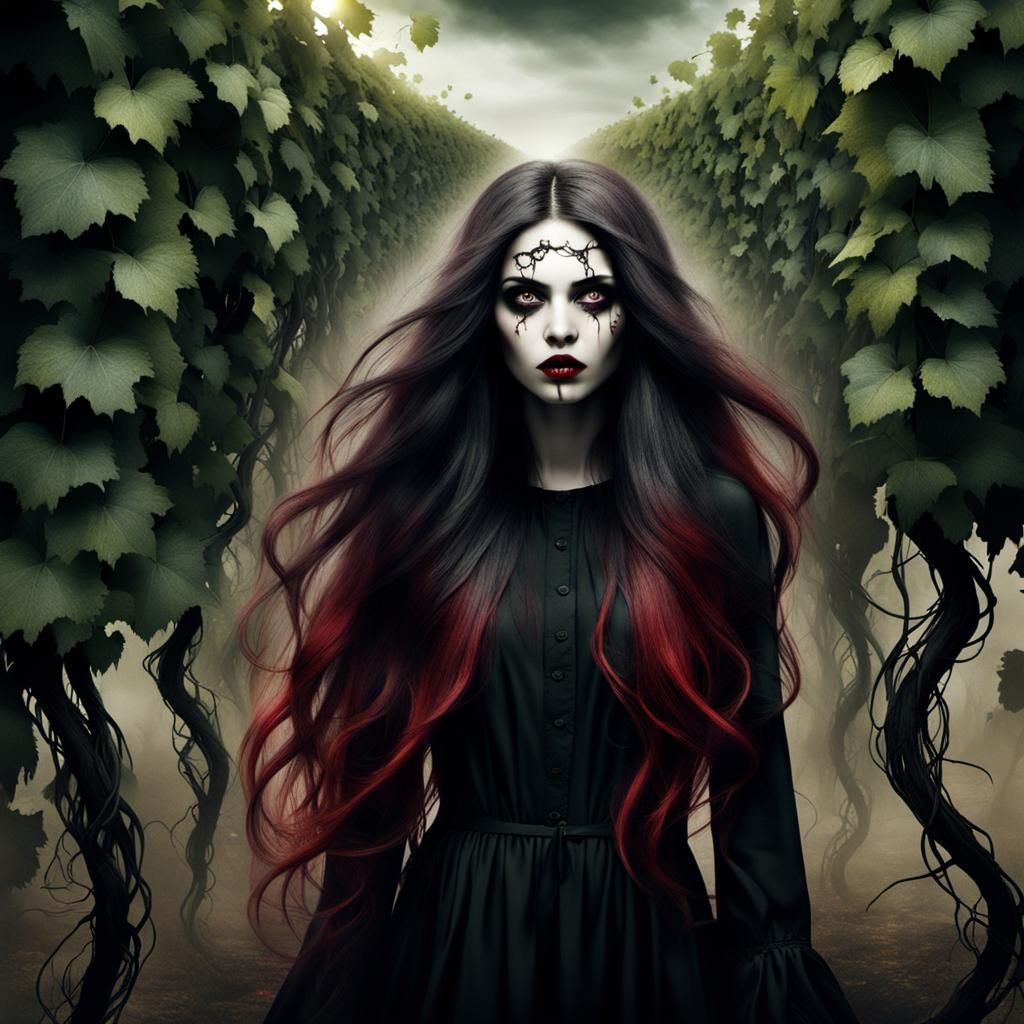 Nightmare: Women in Vines with Billowing Hair
