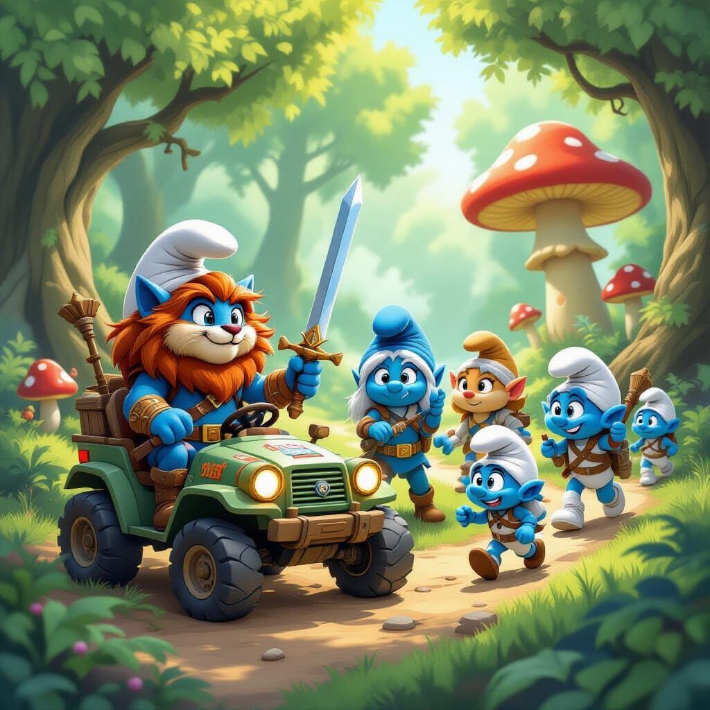 Thundercats Smurf Hybrids in Fantasy Forest