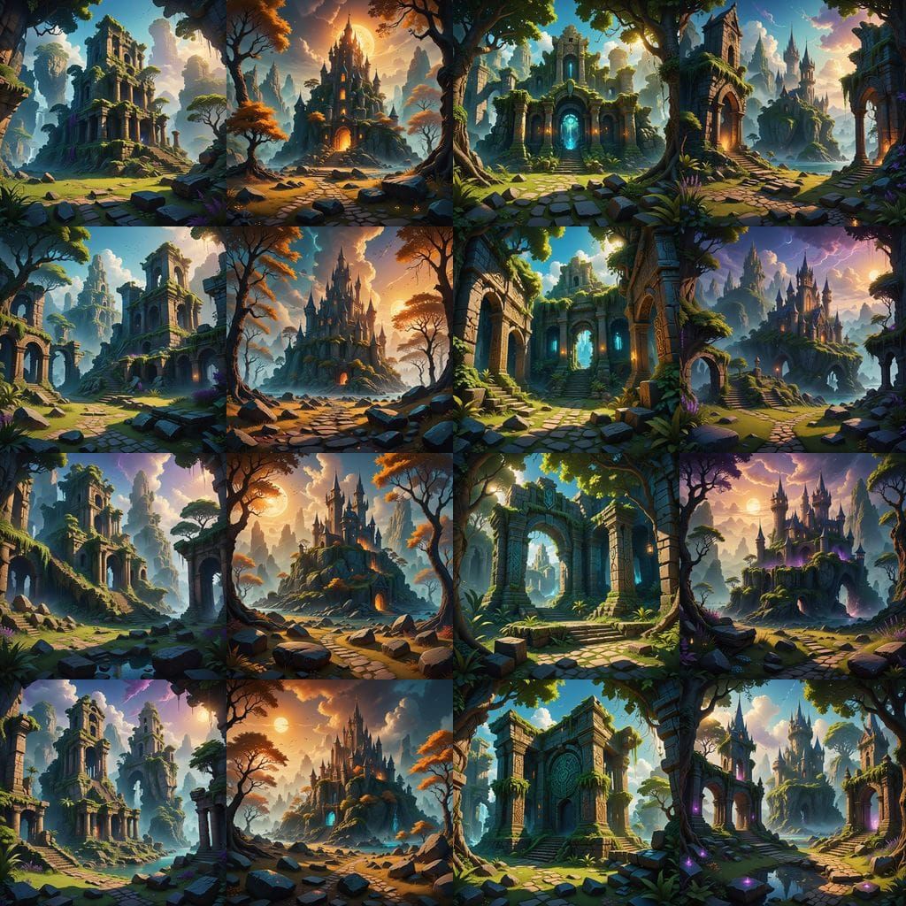 Mystical Island Oasis in Vibrant Colors