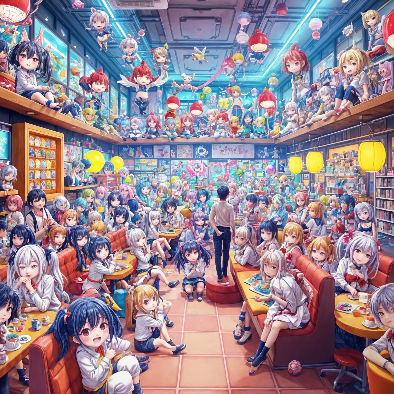 Anime School in Vibrant 3D Aesthetic