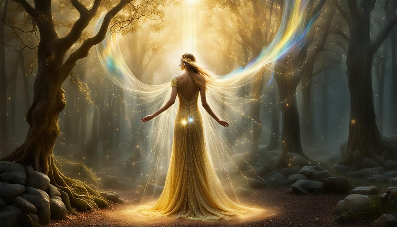 Surreal Gold Ring Initiation: A Vision of Light