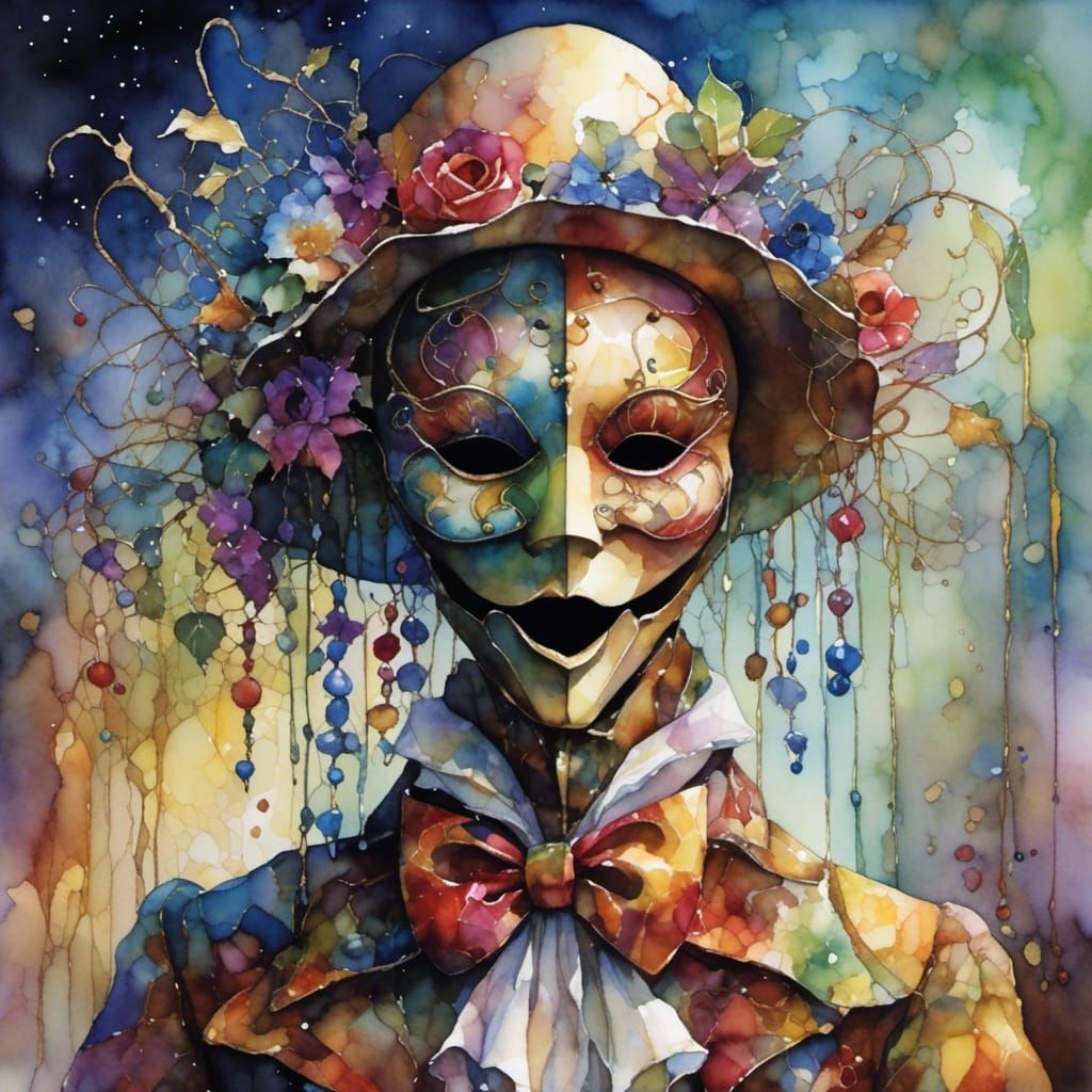 Surreal Mask Reveals Sinister Visage in Carnival Style