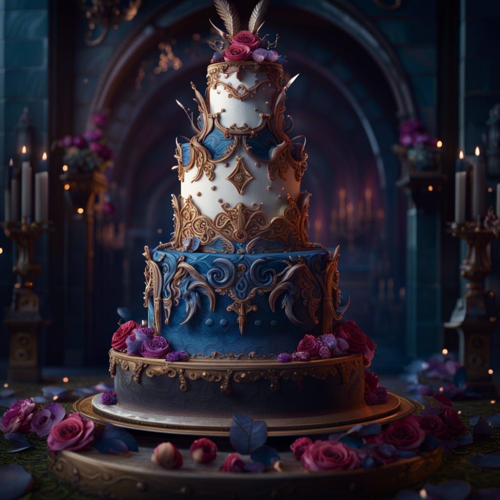 Fantasy Wedding Cake: Detailed Matte Painting