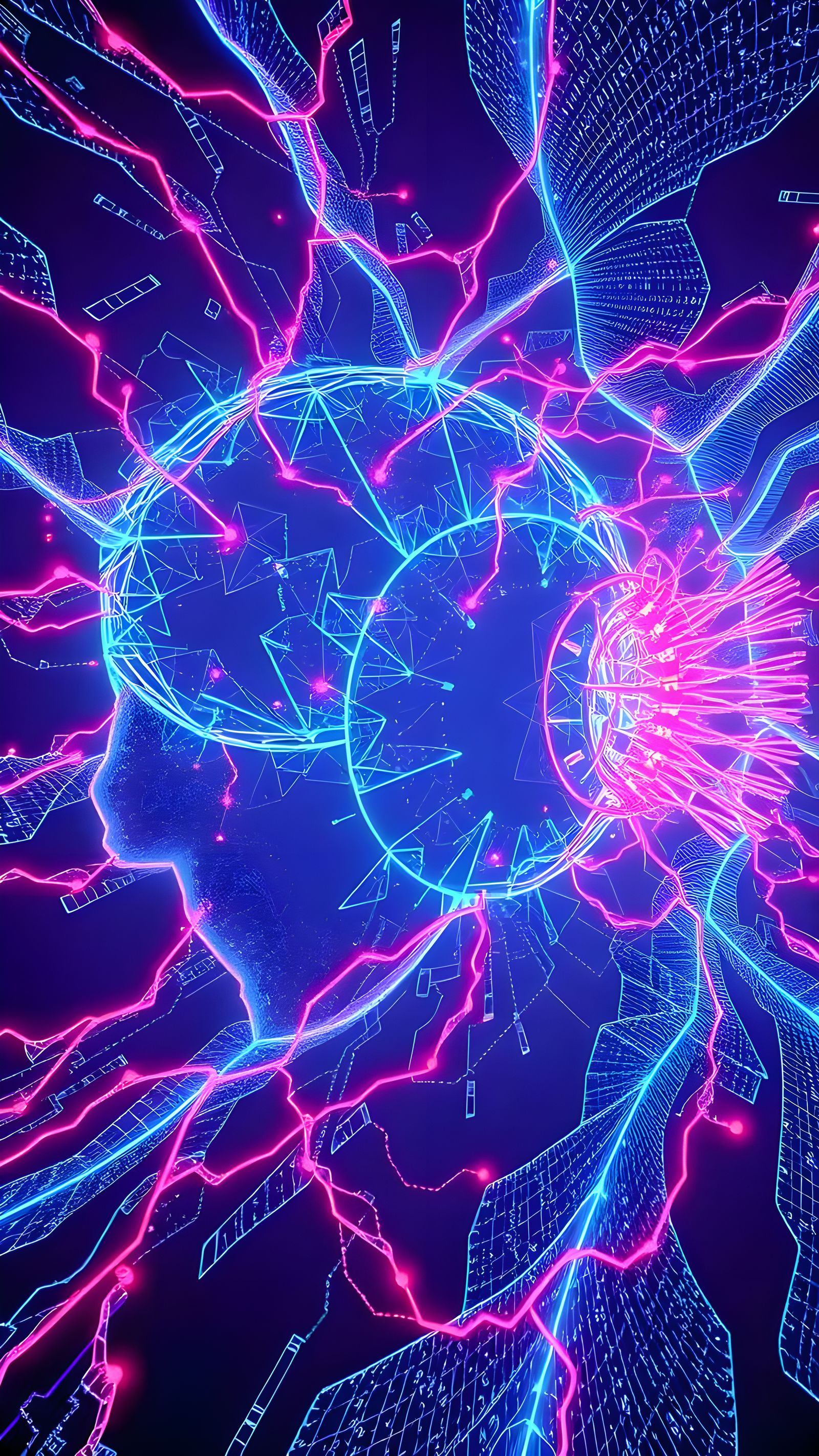 Cybernetic Aurora in Neon Dreamscapes