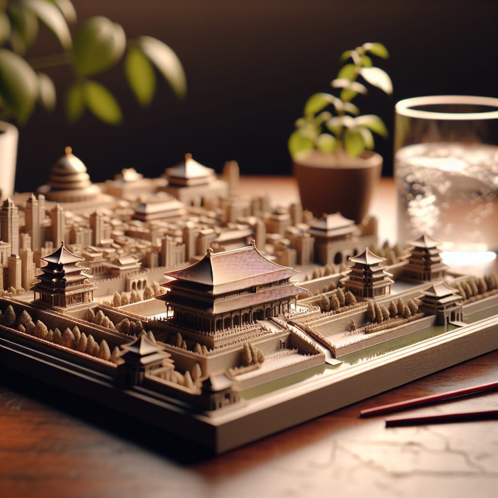 Forbidden City Skyline: Detailed 3D Model