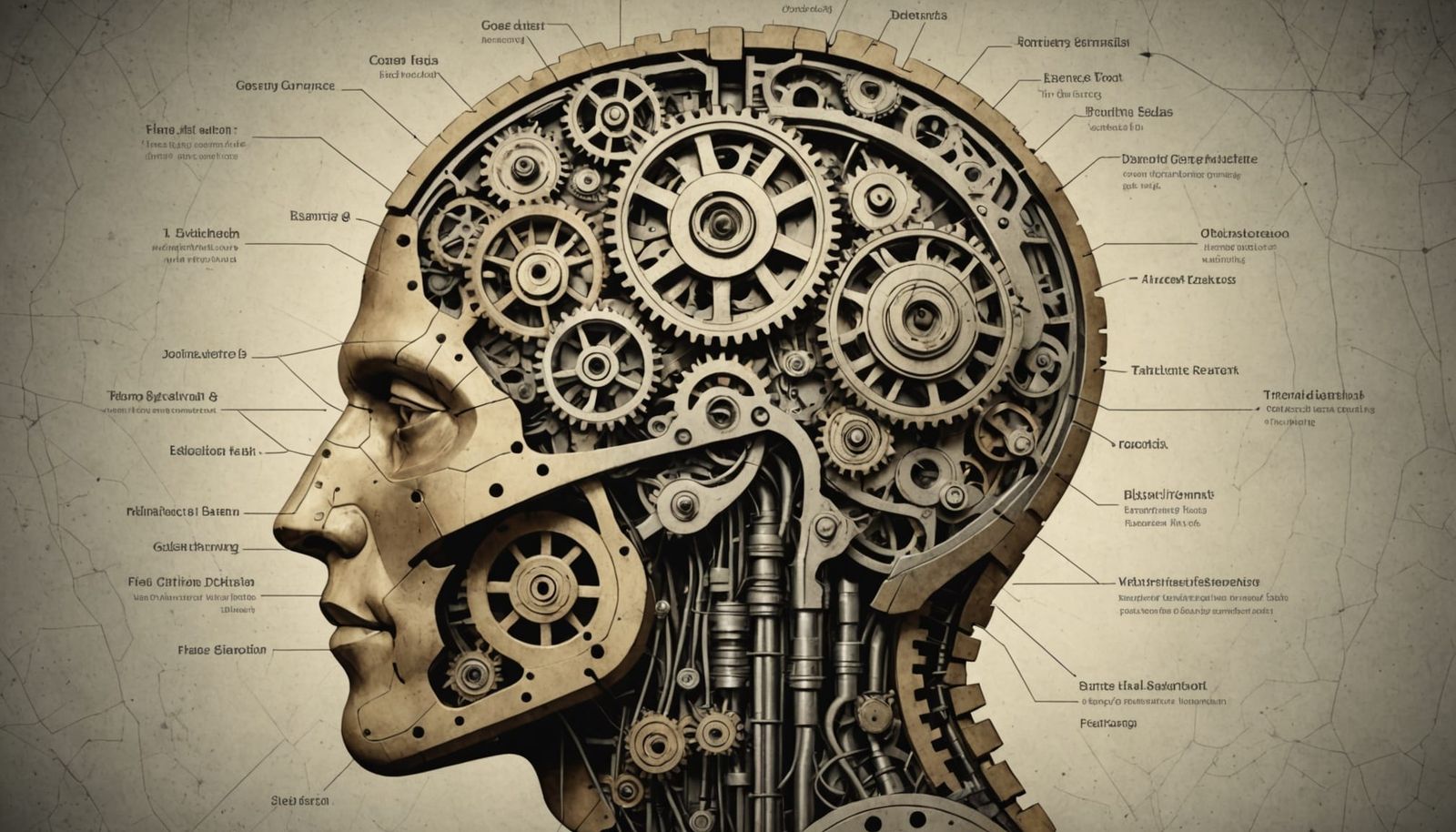 Biomechanical Human Head Cross-Section: Technical Drawing