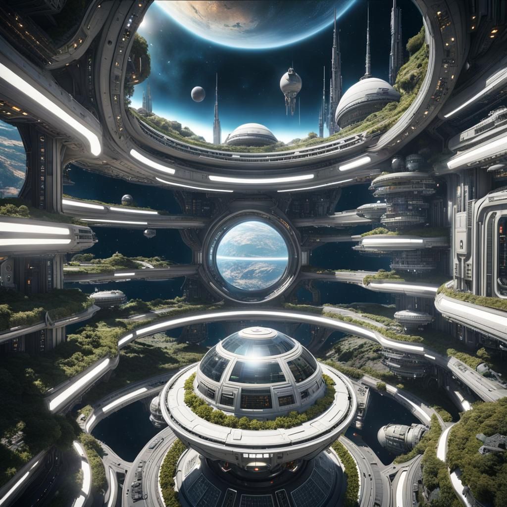 Space Colony on Spaceship: Cinematic Composition