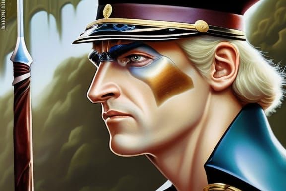 Heroic Medieval Soldier with Scar in Fantasy Style