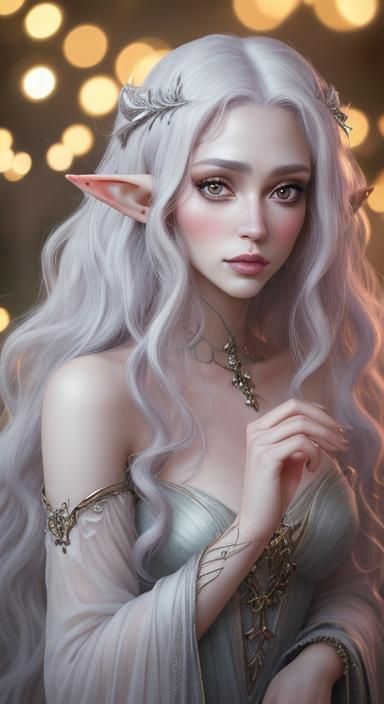 cartoon style, photo-realism, intricate stunning highly detailed fantasy of a woman. a gorgeous sickly young female elf,...
