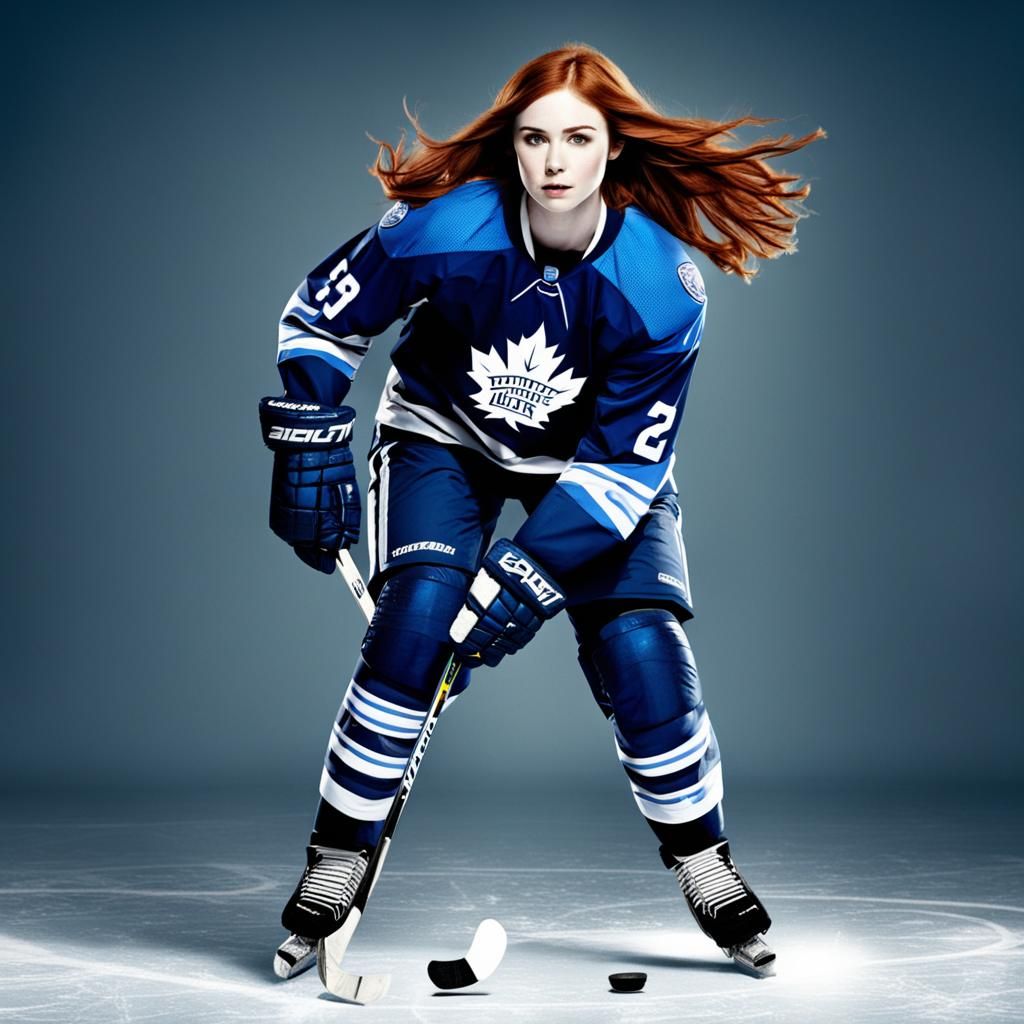 Karen Gillan as a Hockey Player