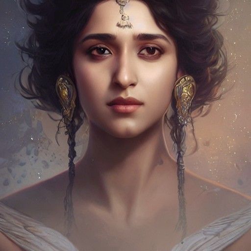 Elegant Fantasy Portrait in Digital Painting Style