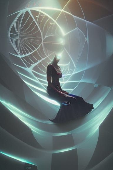 Op Art Fractal Diffusion in Mixed Media