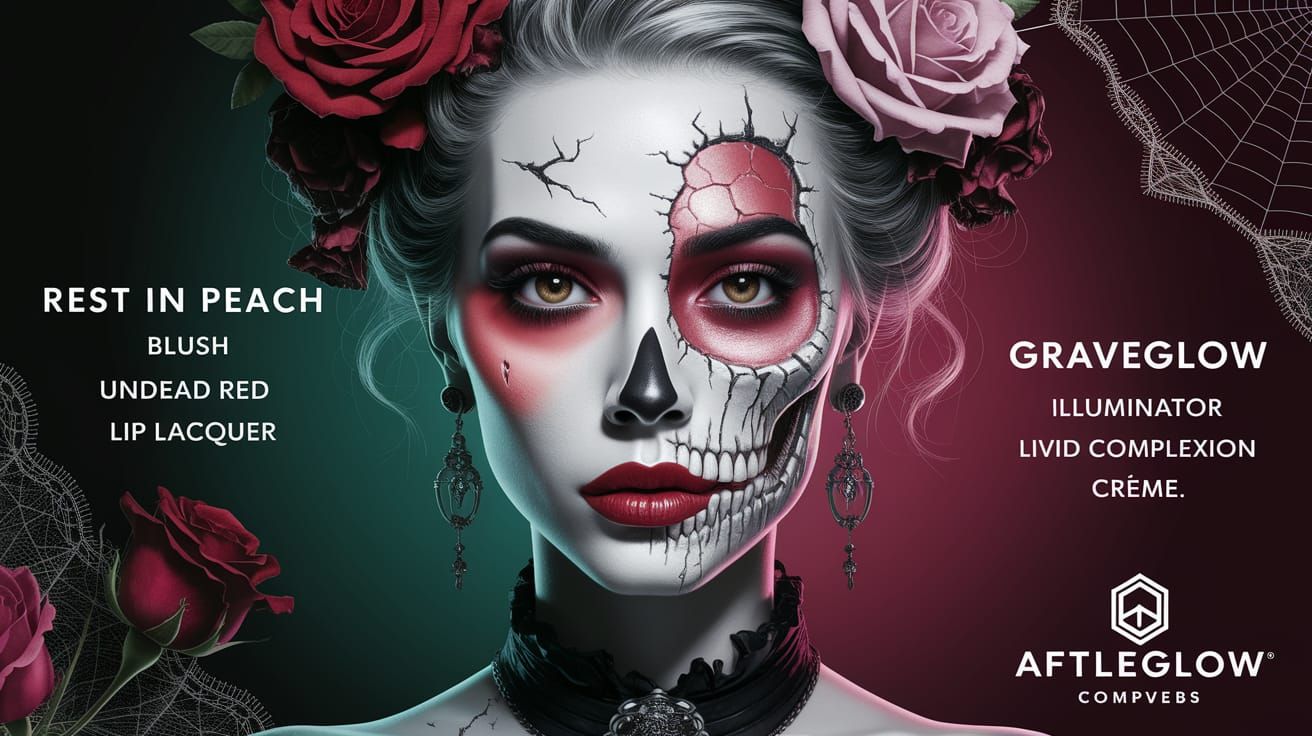 A  fictional beauty brand called AfterGlow Cosmetics, design...