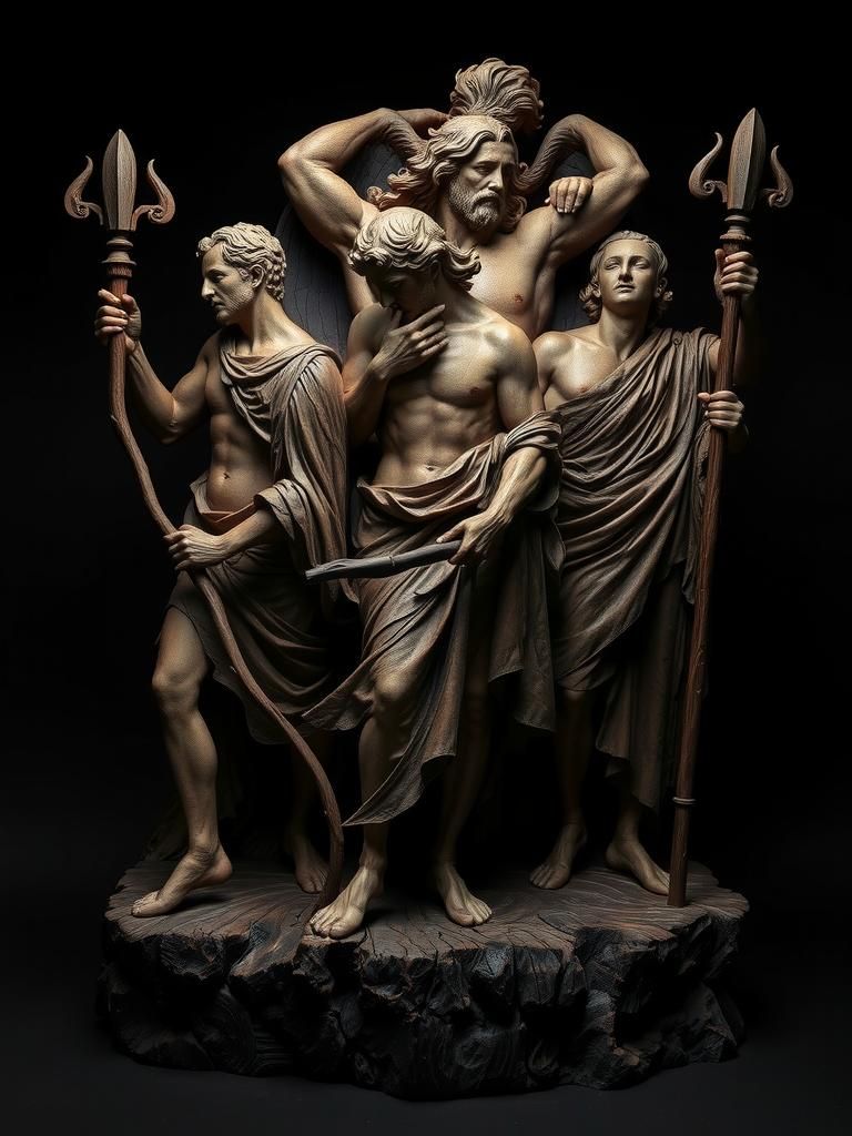 Aeneas Sculpture in Baroque Style