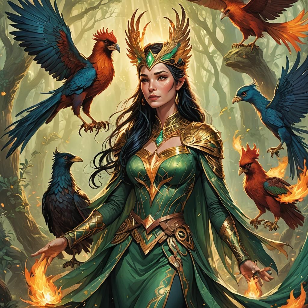 Enchantress Befriends a Baby Phoenix