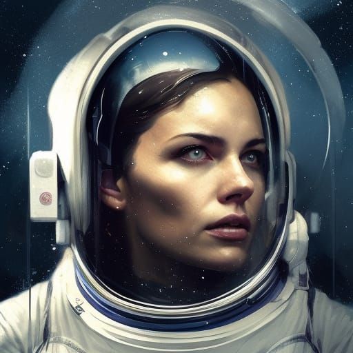 Detailed Astronaut Portrait in Digital Art Style