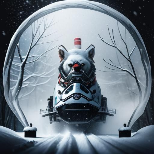 Whimsical Winter Scene in Digital Impressionism