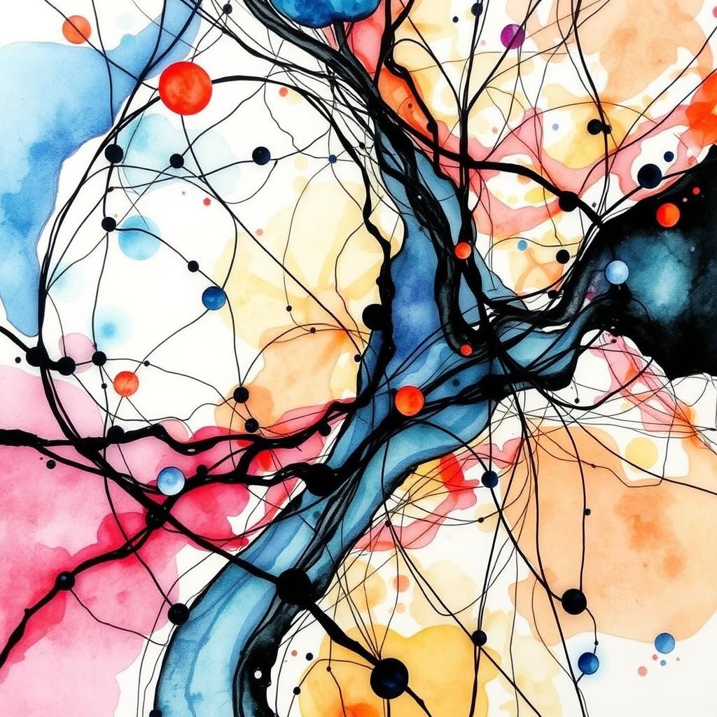 Psychedelic Abstract Art in Watercolor and Ink