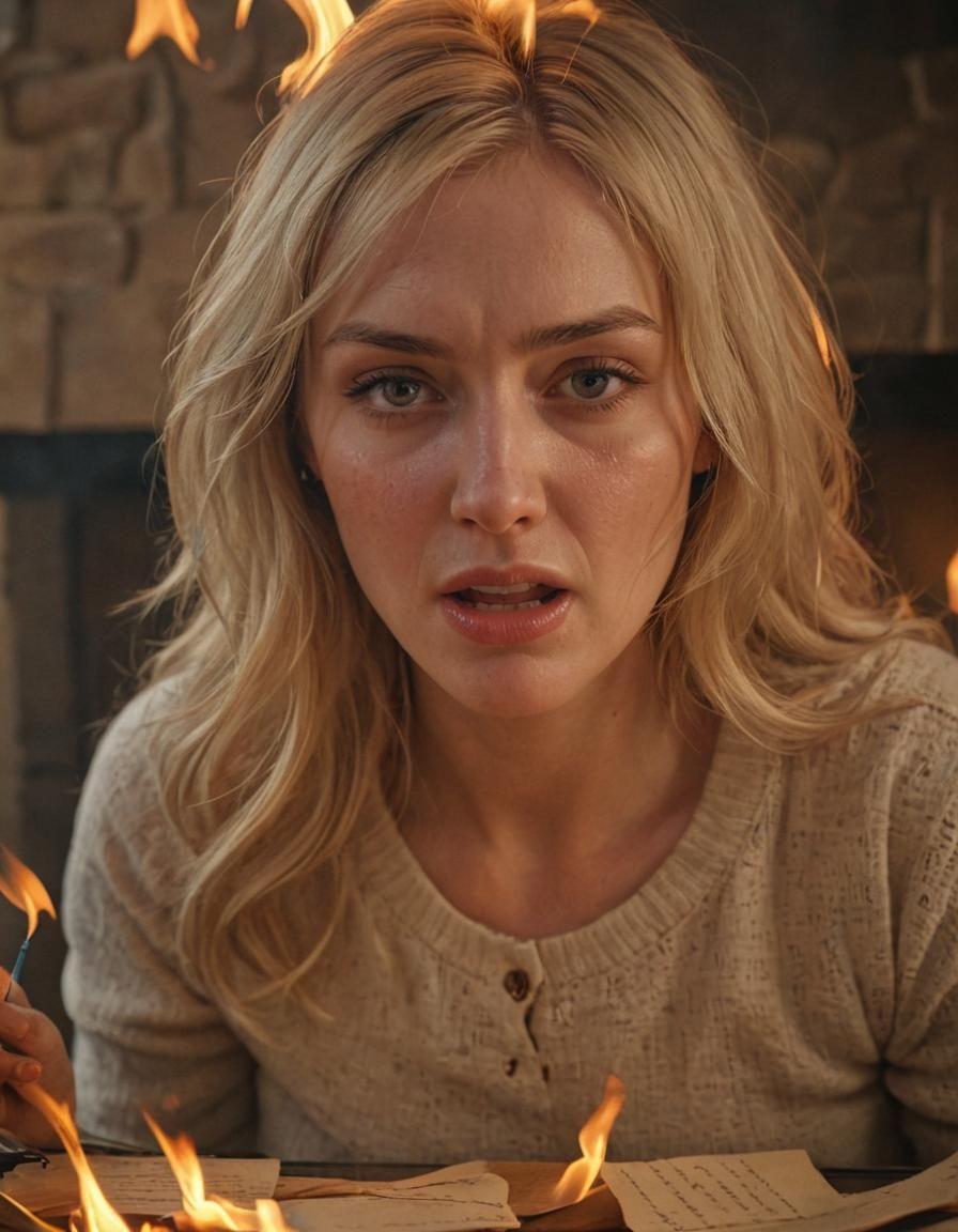 Heartbreak Inferno: Woman Burns Love Letters in Fire