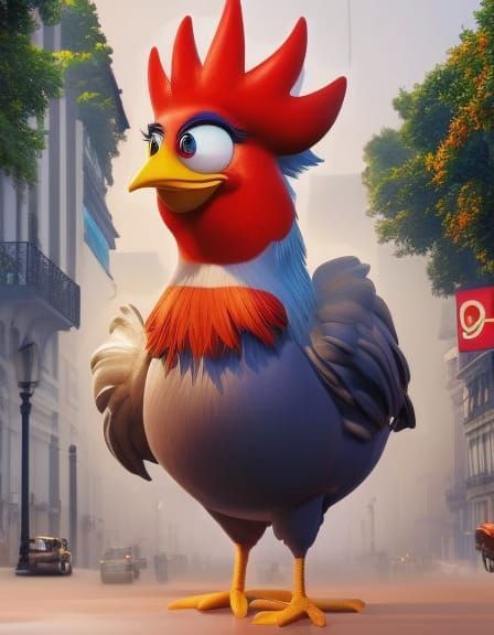 Paris Streets in Pixar Style 3D Digital Art