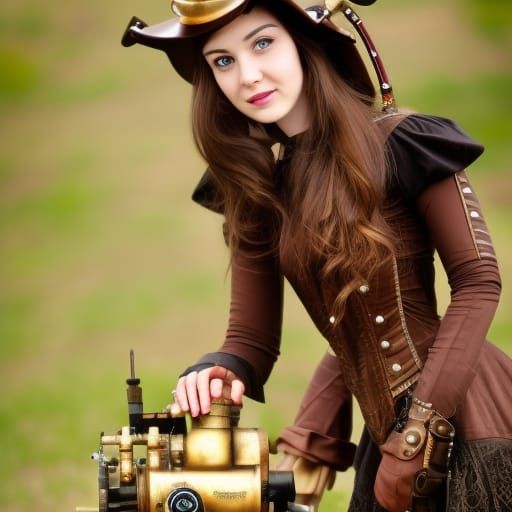 Steampunk Girl with Engine